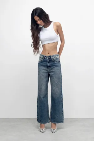 Vintage Crop Length Straight Jeans