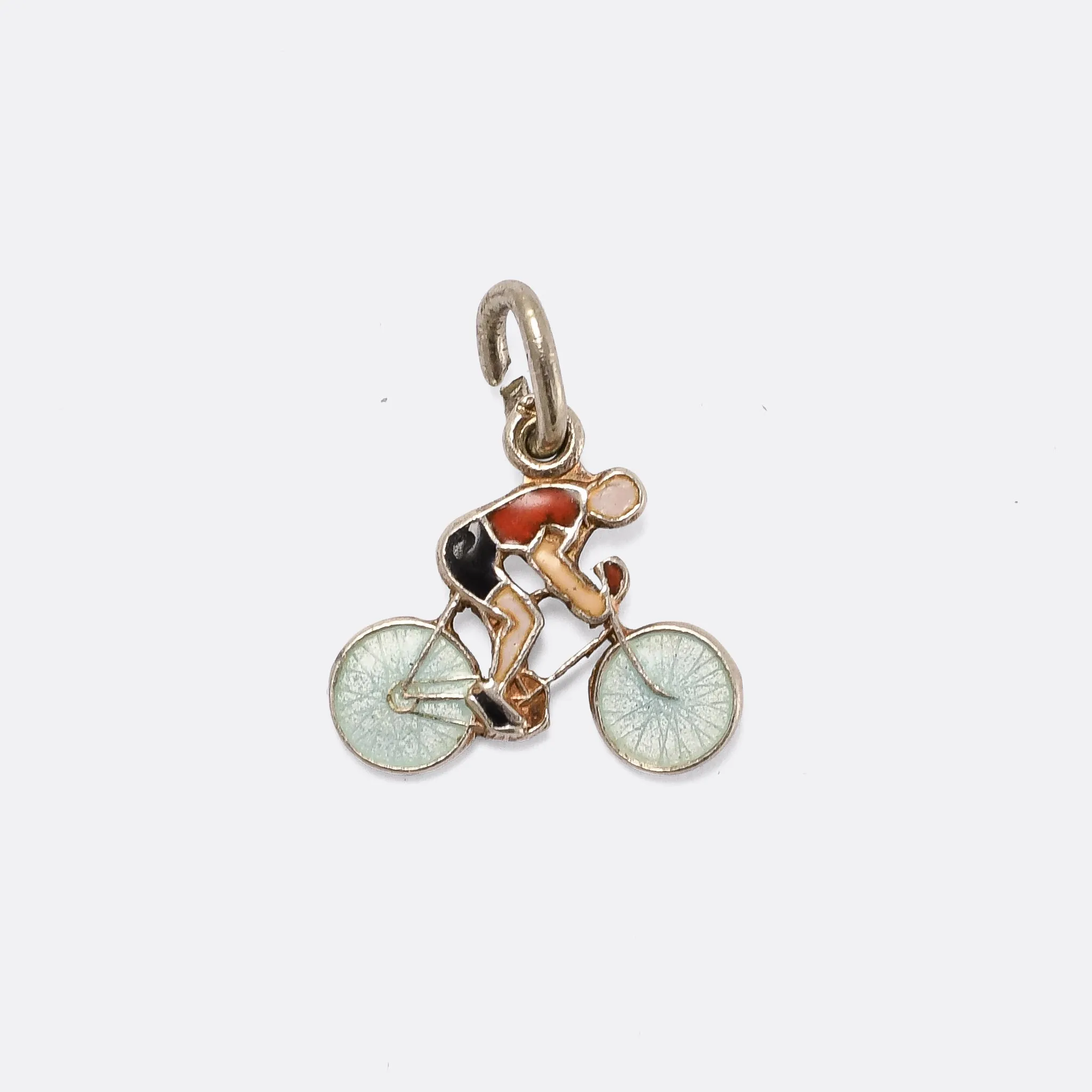 Vintage Enamelled Cyclist Charm