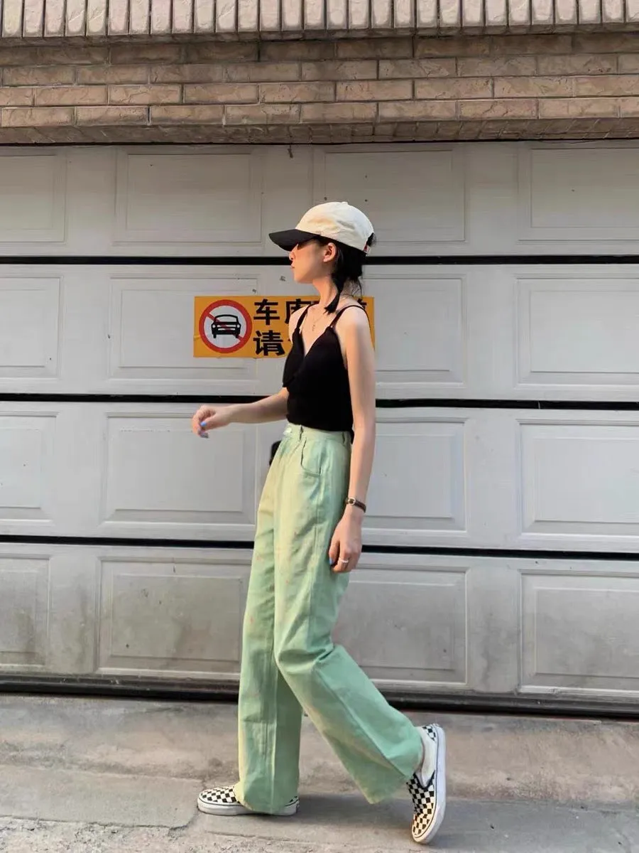 Vintage green pants KF82082