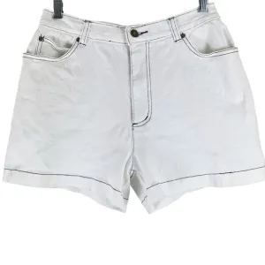 Vintage Jean Shorts 27&quot; Waist White Denim Newport News Jeanology High Waisted