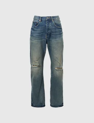 VINTAGE KNEE SLIT DENIM JEAN