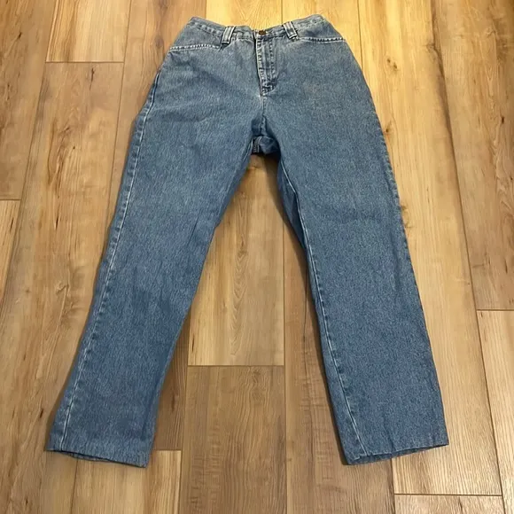 Vintage Lee denim blue jeans women’s size 8 Petite 10 R high waisted rise