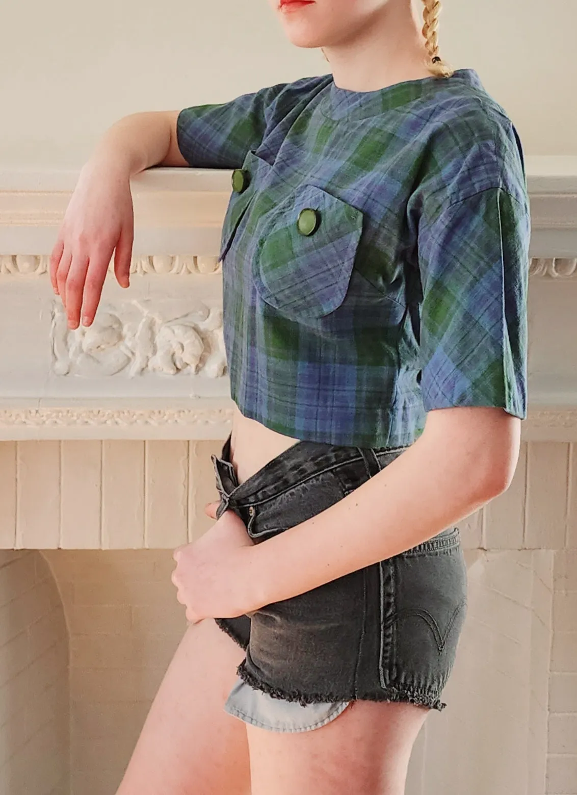 Vintage Levis Denim Shirts Black Cutoffs Relaxed Fit 550 / S