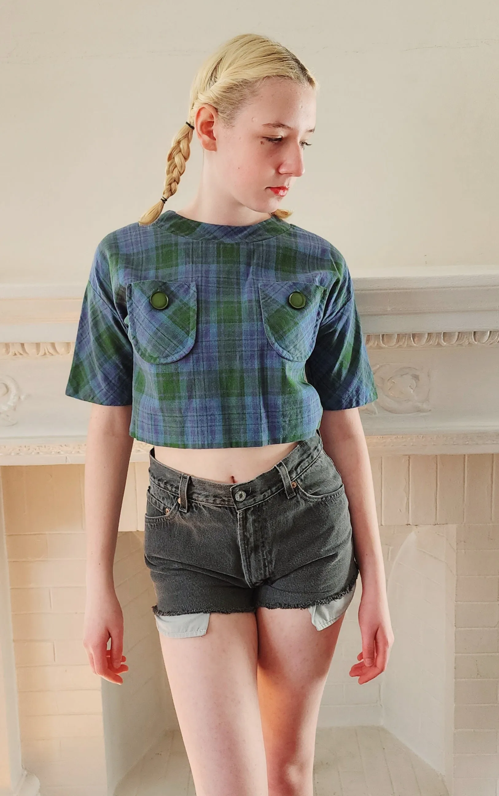 Vintage Levis Denim Shirts Black Cutoffs Relaxed Fit 550 / S