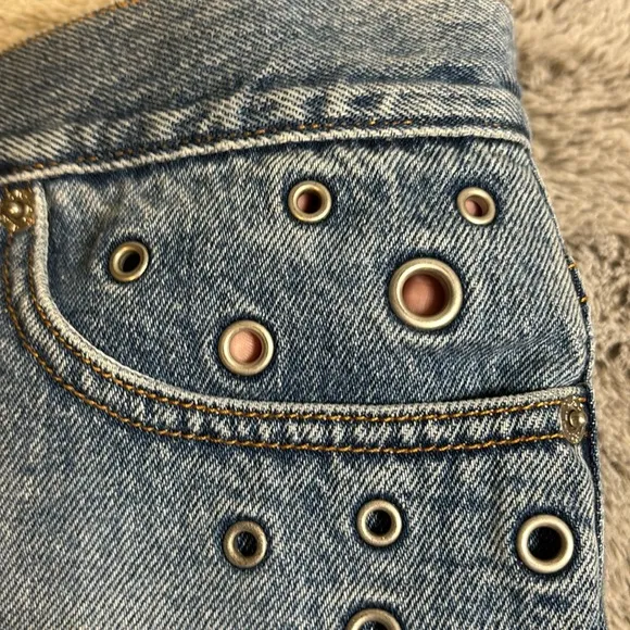 Vintage Levi’s Jean Shorts With Peek A Boo Grommets
