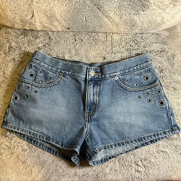 Vintage Levi’s Jean Shorts With Peek A Boo Grommets
