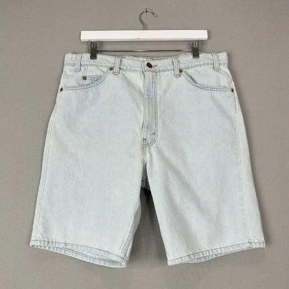 Vintage Levi's Womens Shorts 38 Blue 505 Orange Tab Relaxed Fit Jean Denim Basic