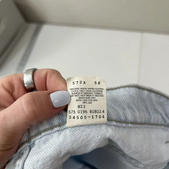 Vintage Levi's Womens Shorts 38 Blue 505 Orange Tab Relaxed Fit Jean Denim Basic