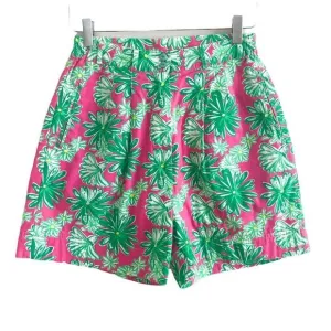 vintage Lilly Pulitzer Floral Shorts Womens 6 Pleated Front Colorful Tropical