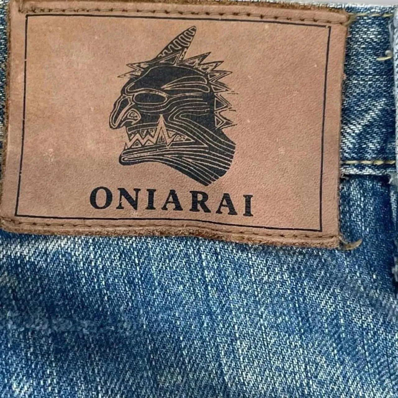 Vintage Oniari Japanese Denim Tiger Embroidered Straight Fit Jeans