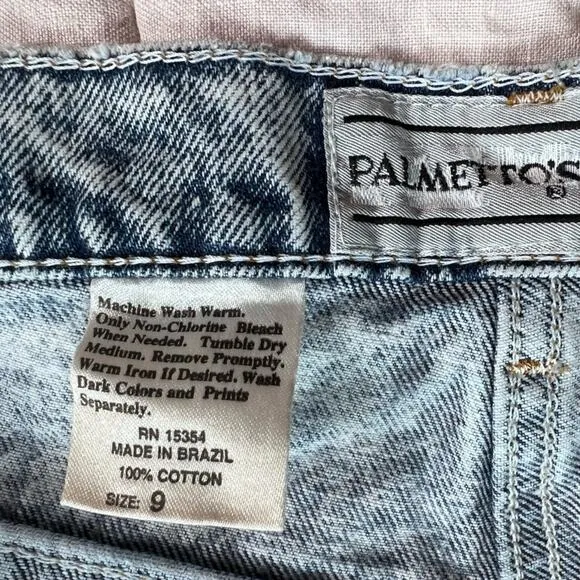 Vintage Palmetto's 100% Cotton Light Acid Wash Tapered Denim Mom Jeans - 26