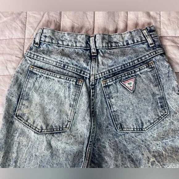 Vintage Palmetto's 100% Cotton Light Acid Wash Tapered Denim Mom Jeans - 26