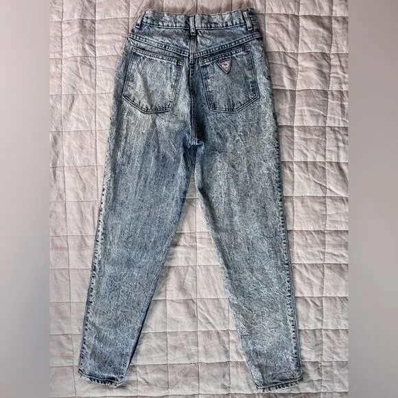 Vintage Palmetto's 100% Cotton Light Acid Wash Tapered Denim Mom Jeans - 26