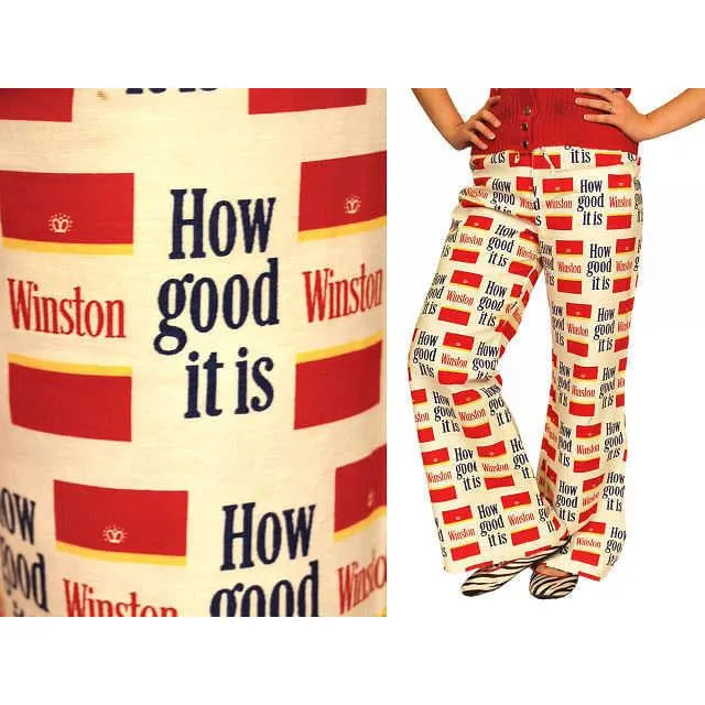 Vintage Pants Winston Fancy Pants 1970S Big Print Bell Ladies 902 Size Large