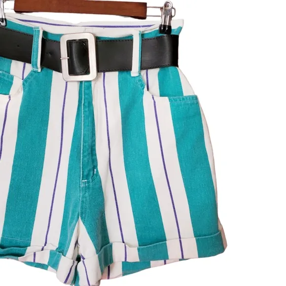 VINTAGE Pasta Rigid Striped Jean Short