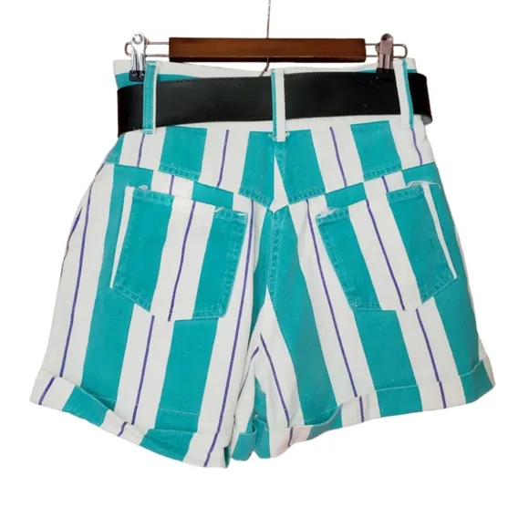 VINTAGE Pasta Rigid Striped Jean Short