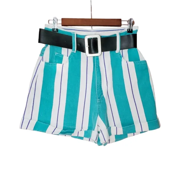 VINTAGE Pasta Rigid Striped Jean Short