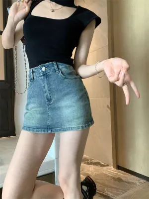 Vintage Skinny Denim Shorts
