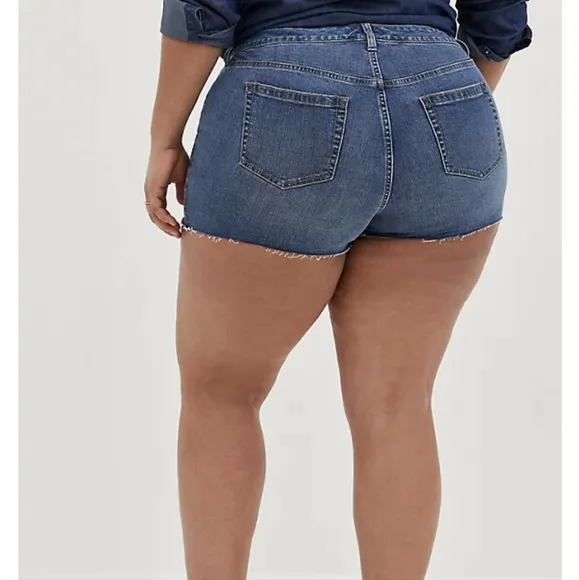 VINTAGE STRETCH HIGH-RISE SHORT SHORTS 3.5&quot; INSEAM
