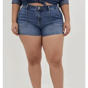 VINTAGE STRETCH HIGH-RISE SHORT SHORTS 3.5&quot; INSEAM