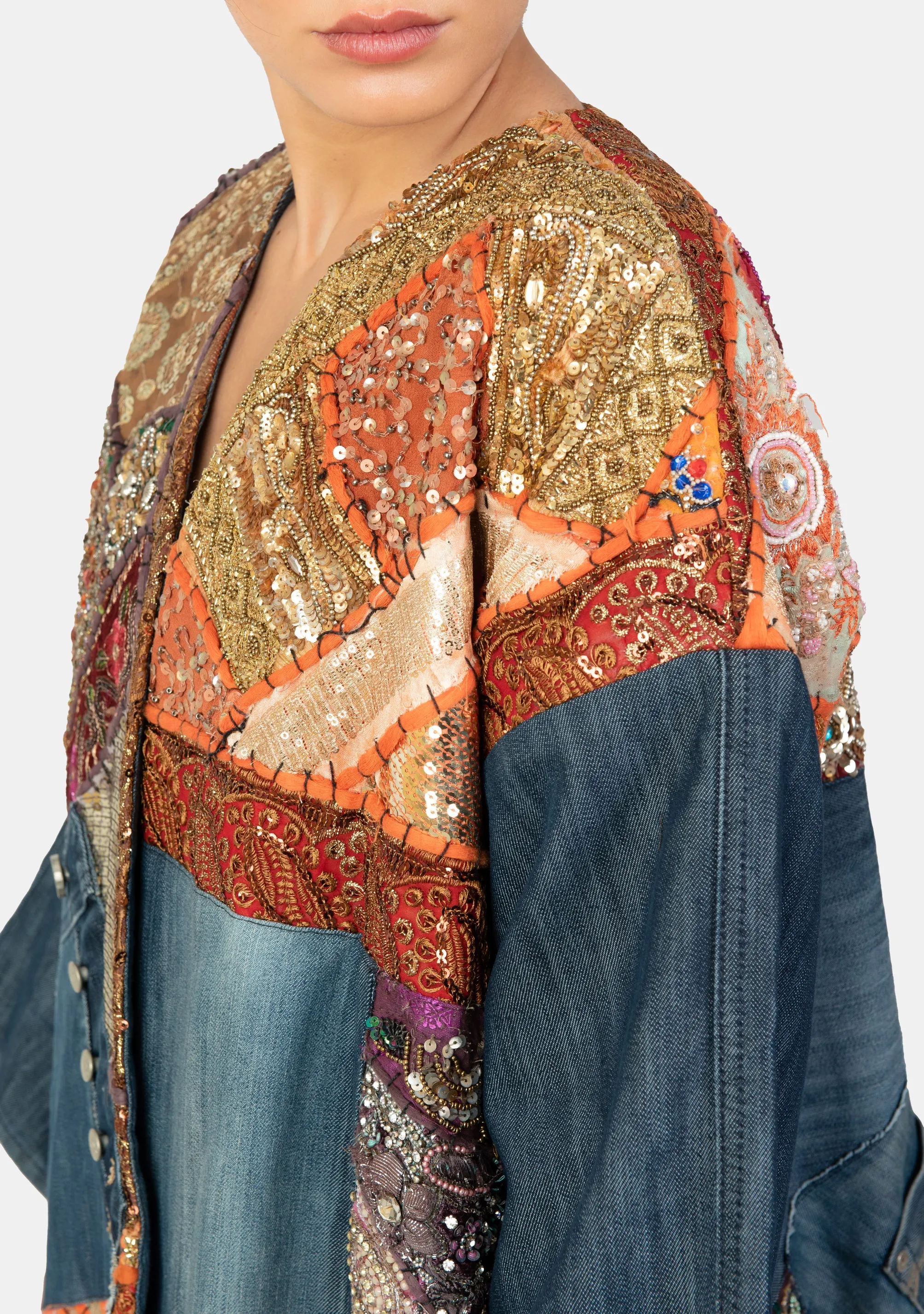 Vintage Textile Denim Coat