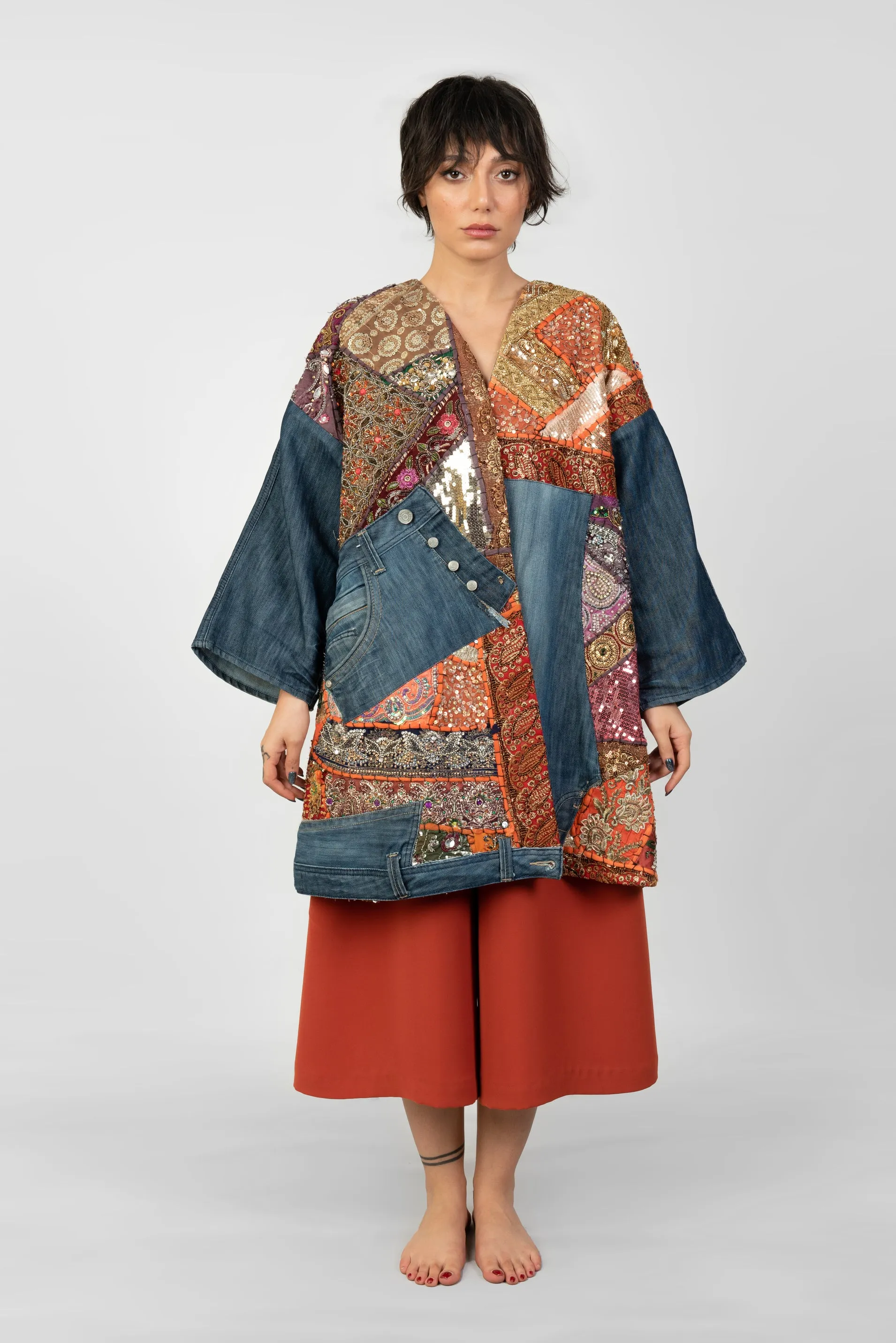 Vintage Textile Denim Coat