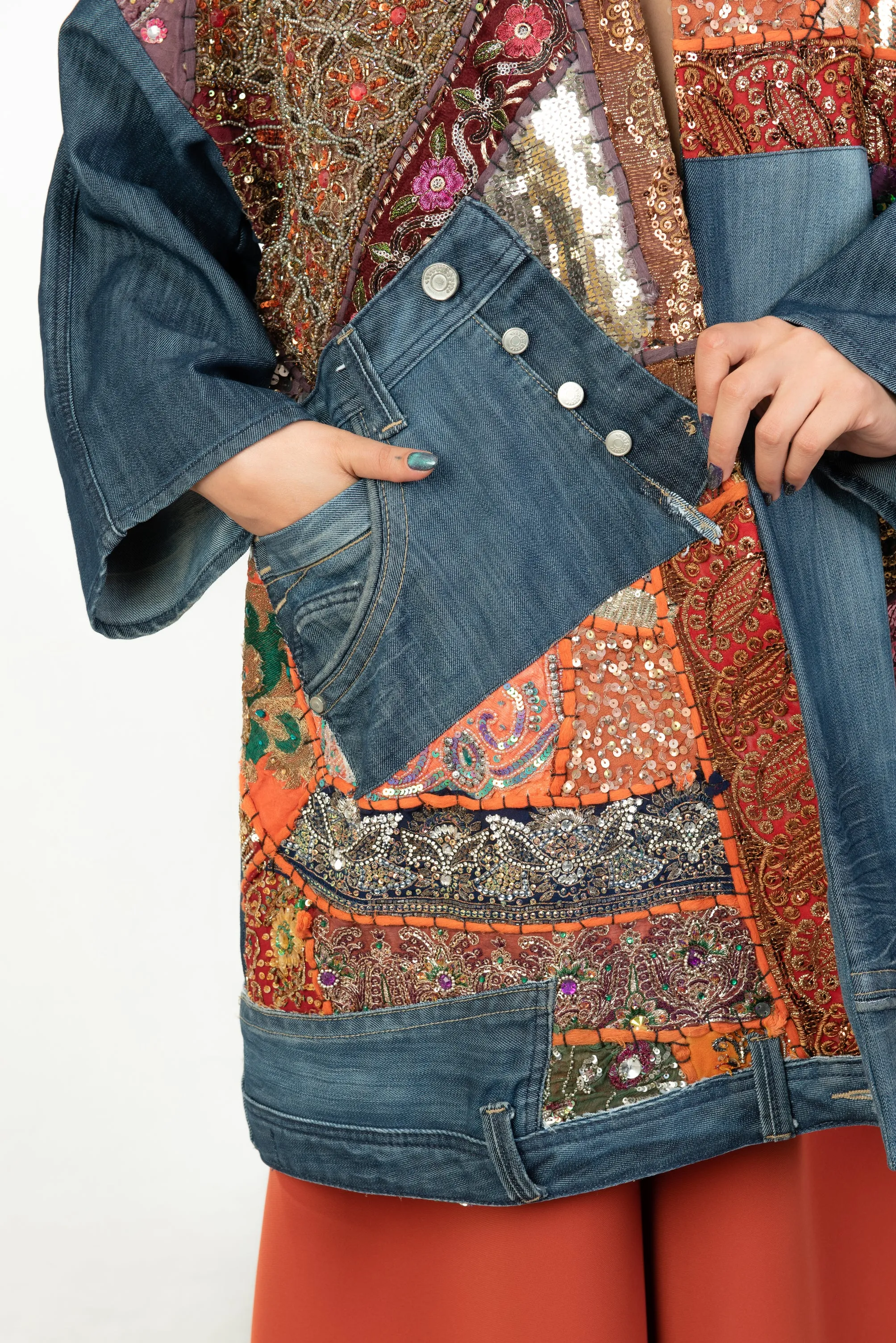 Vintage Textile Denim Coat