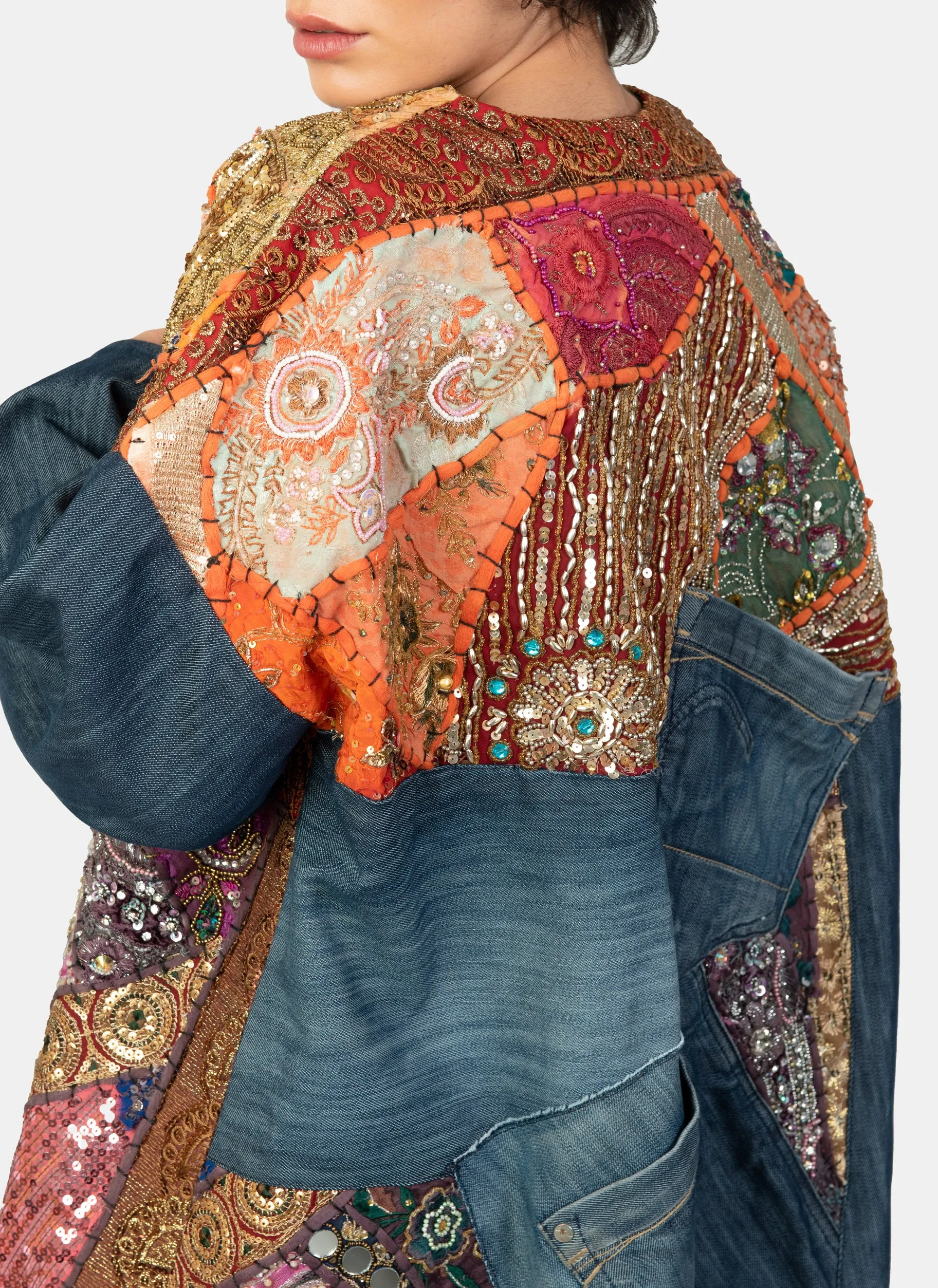 Vintage Textile Denim Coat