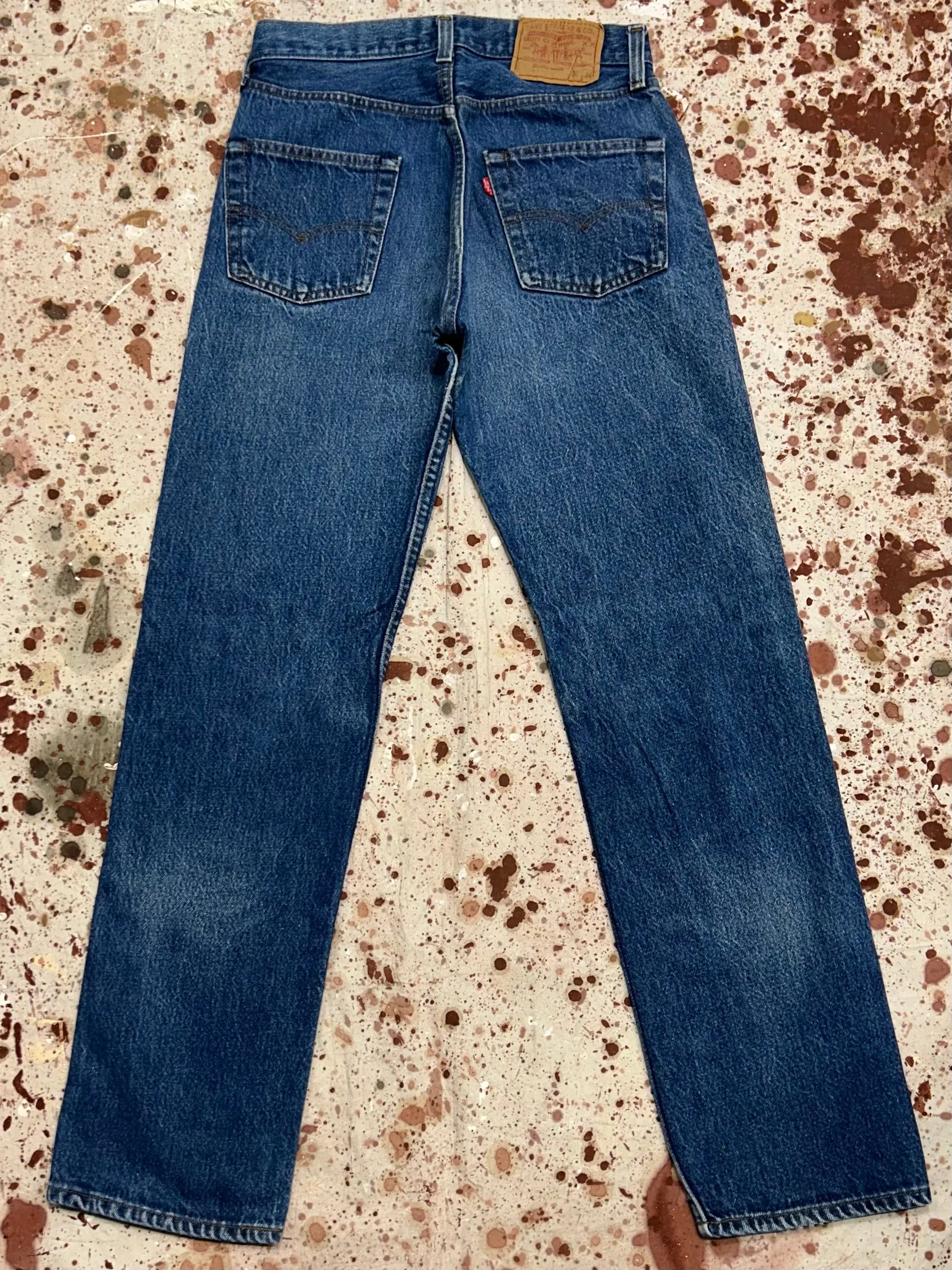 Vintage USA Levi's 501 Transitional Black Bar Tac Pockets Superwash Denim Jeans (JYJ1024-316)