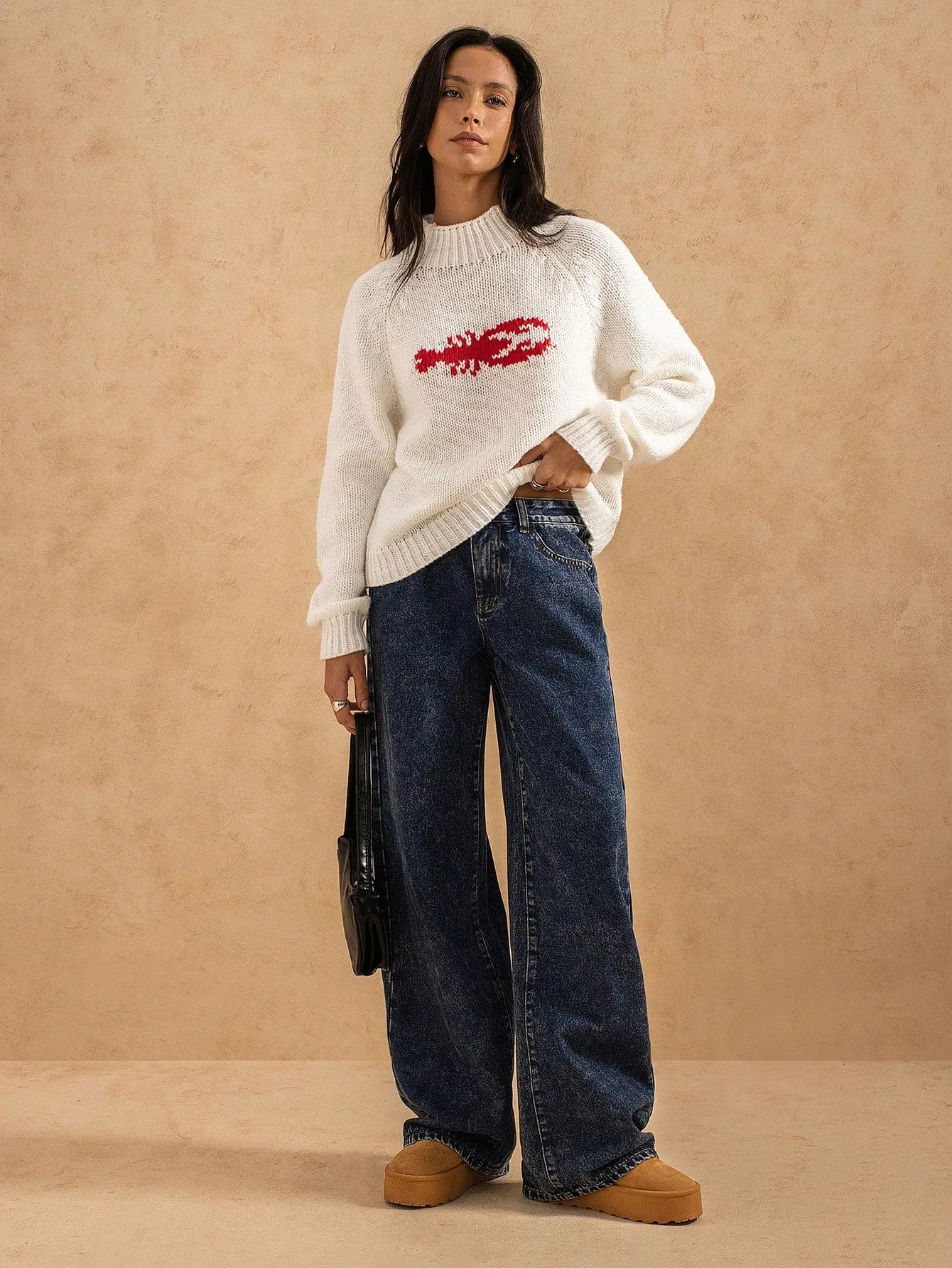 Vintage Washed High-Waist Jeans – Trendy Straight-Leg Baggy Denim