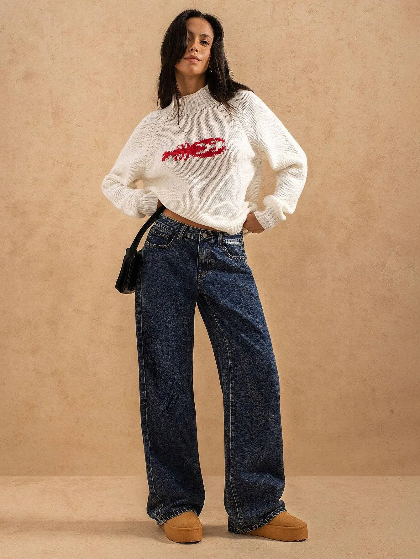 Vintage Washed High-Waist Jeans – Trendy Straight-Leg Baggy Denim