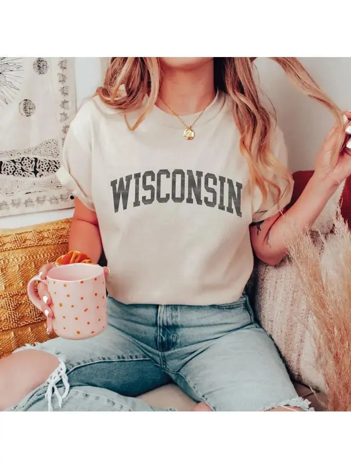 Vintage White Wisconsin T-Shirt