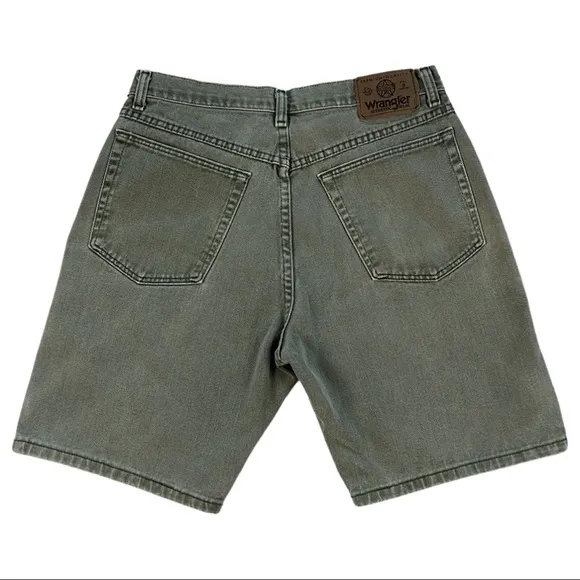 Vintage Wrangler Denim Olive Green, Jean Shorts, Bermuda length