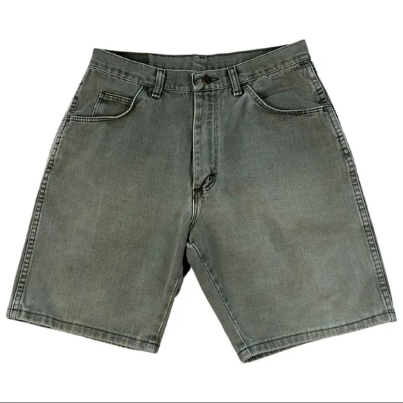 Vintage Wrangler Denim Olive Green, Jean Shorts, Bermuda length