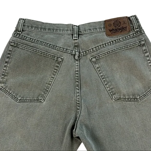 Vintage Wrangler Denim Olive Green, Jean Shorts, Bermuda length