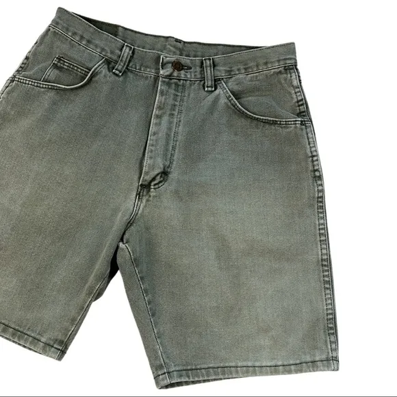 Vintage Wrangler Denim Olive Green, Jean Shorts, Bermuda length