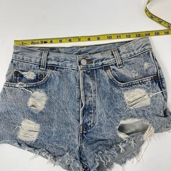 Vintage Levi’s 501 Acid Wash destroyed Shorts Sz 29