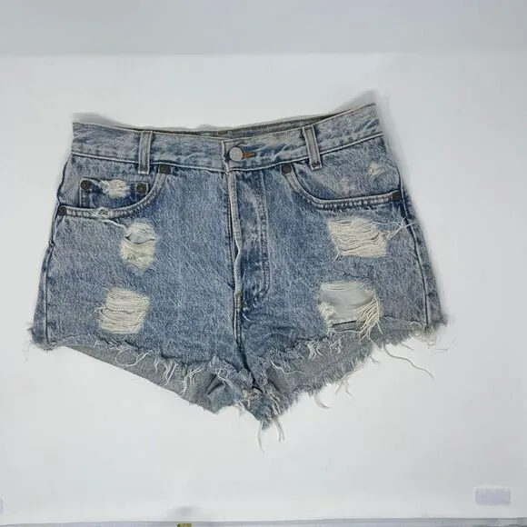 Vintage Levi’s 501 Acid Wash destroyed Shorts Sz 29