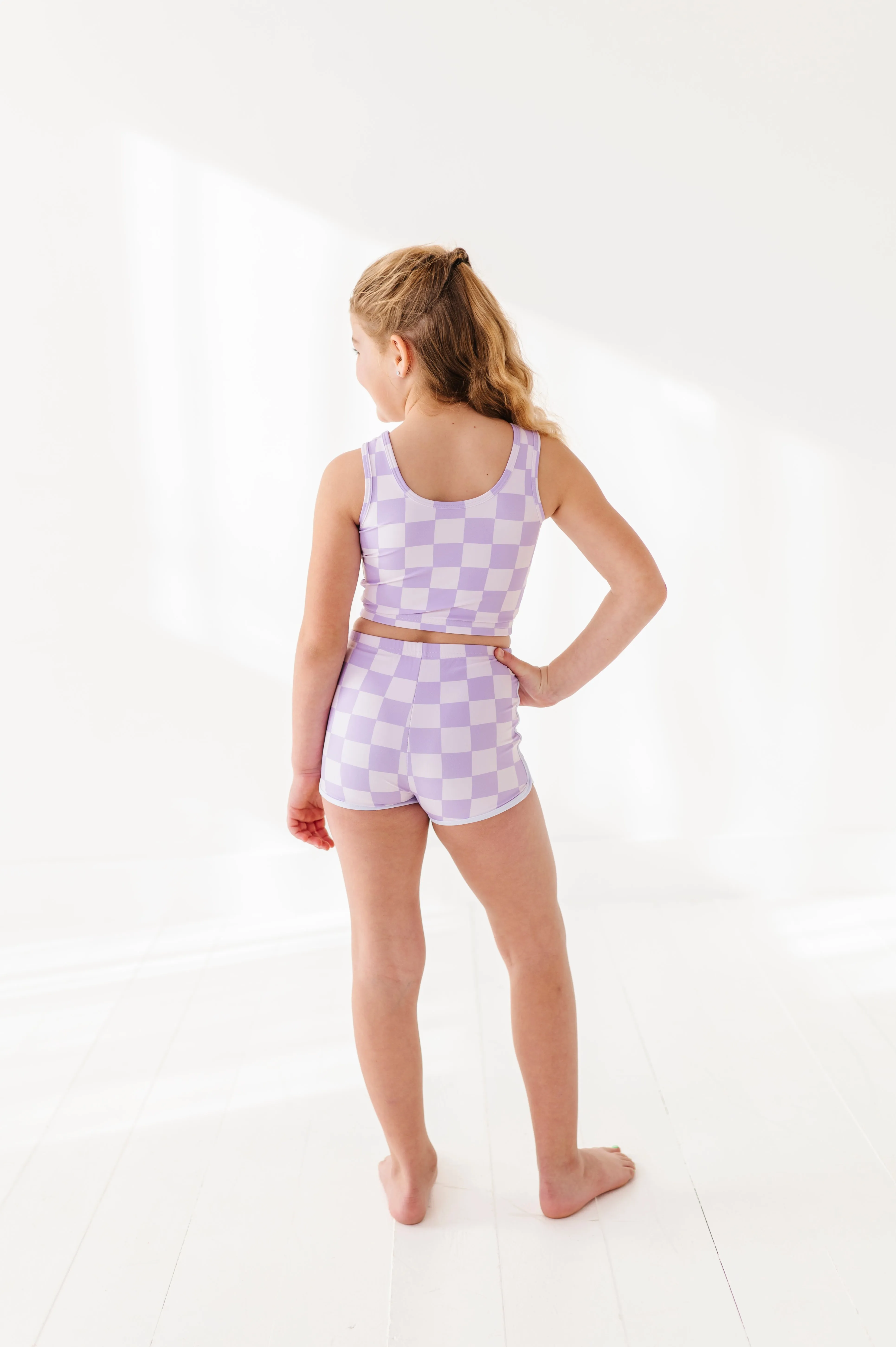 Violet Check: Boy Shorts TWO-PIECE