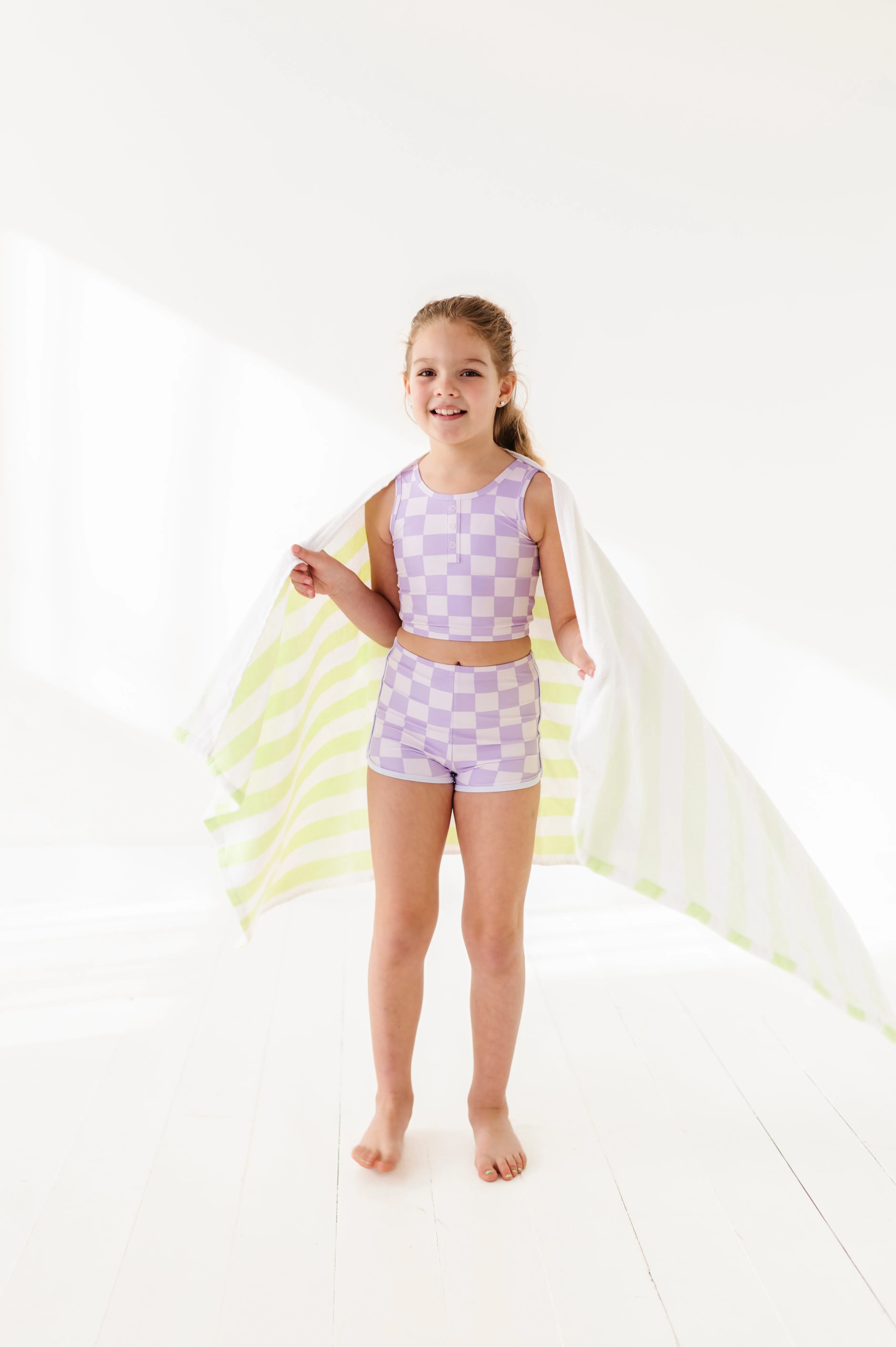 Violet Check: Boy Shorts TWO-PIECE