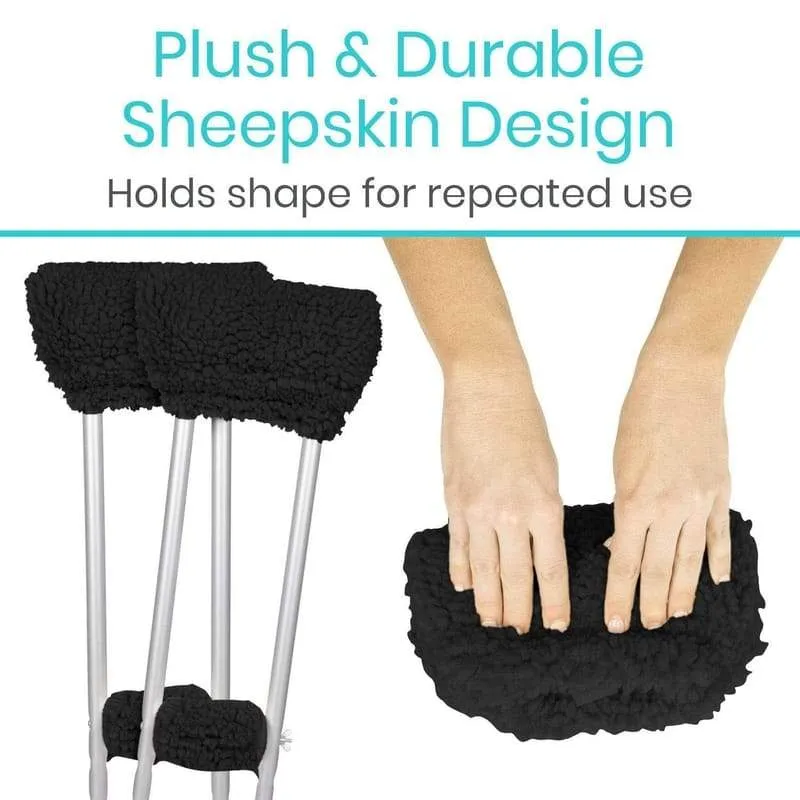 Vive Sheepskin Crutch Pads