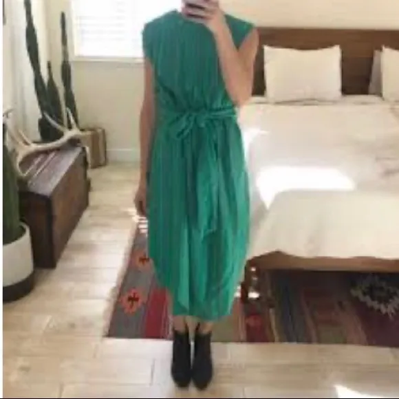 VTG “Blouson Style”Midi Dress Brush Stroke Pattern