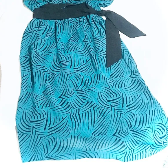 VTG “Blouson Style”Midi Dress Brush Stroke Pattern