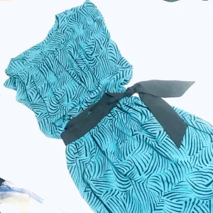 VTG “Blouson Style”Midi Dress Brush Stroke Pattern