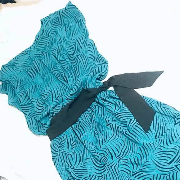 VTG “Blouson Style”Midi Dress Brush Stroke Pattern