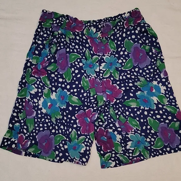 VTG short set granny core, shorts &amp; top, two piece set elastic waist 90's