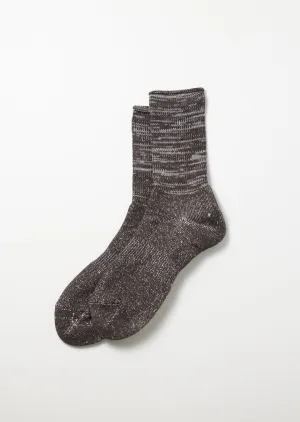 Washi Pile Crew Sock - Charcoal