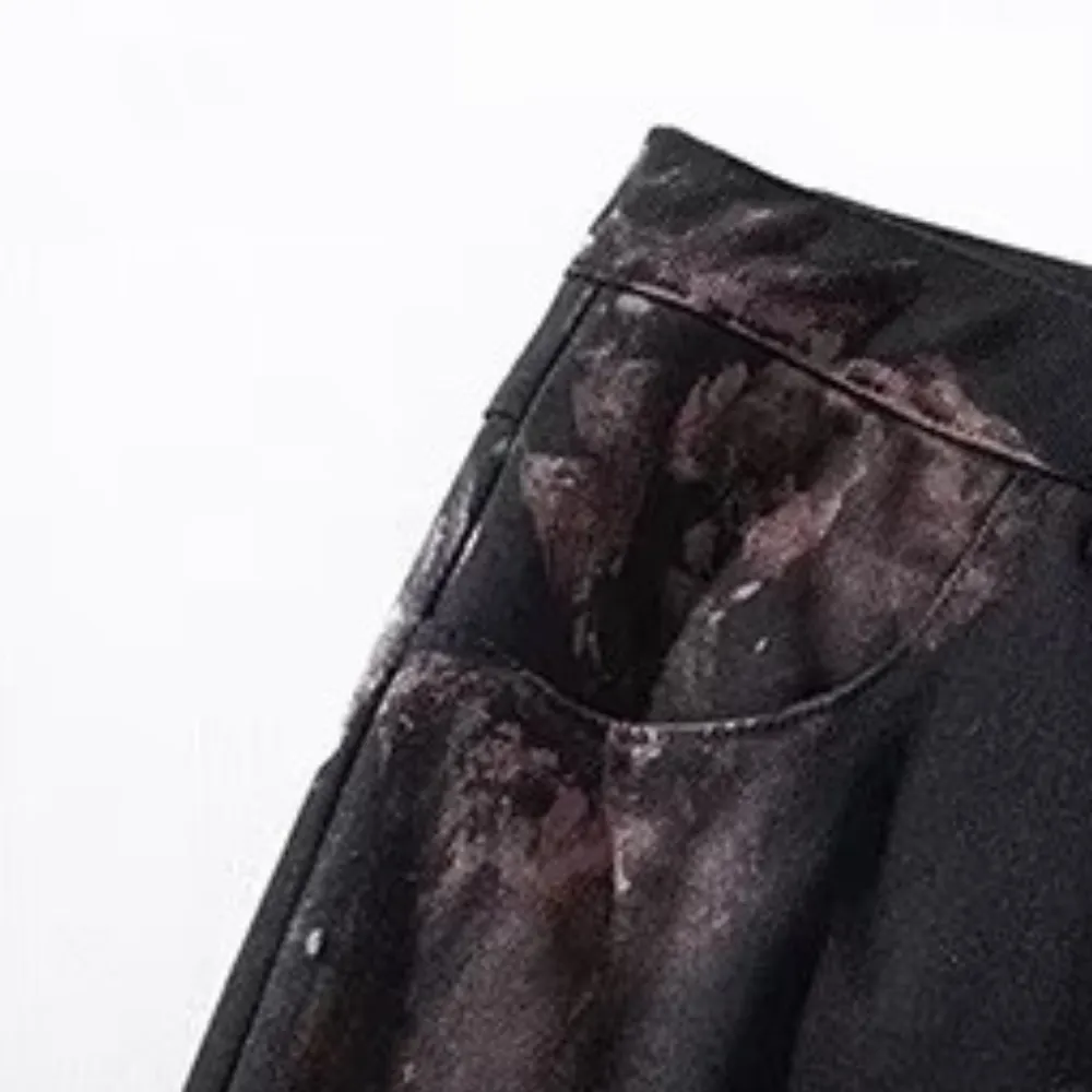 Watercolor Print Jeans
