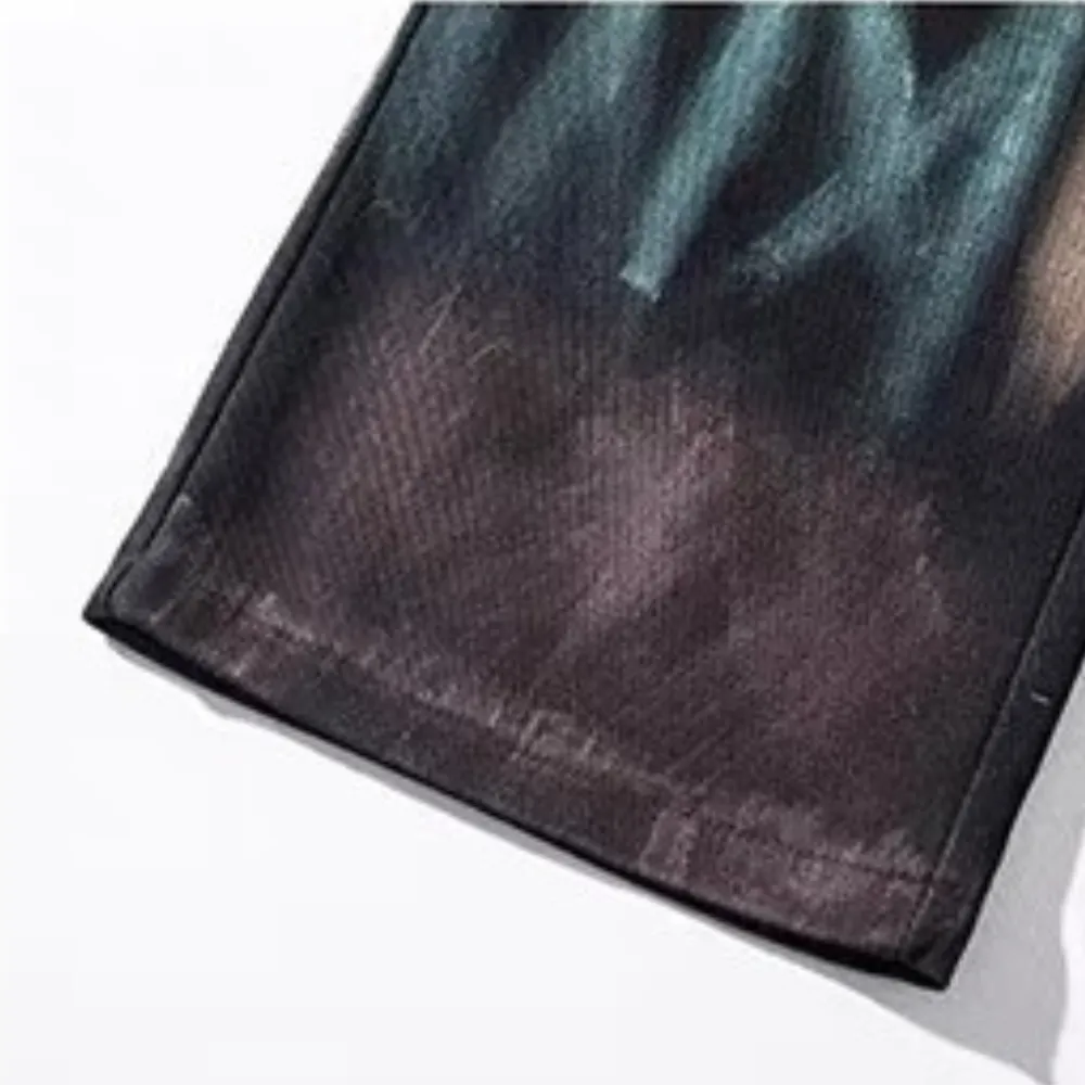 Watercolor Print Jeans