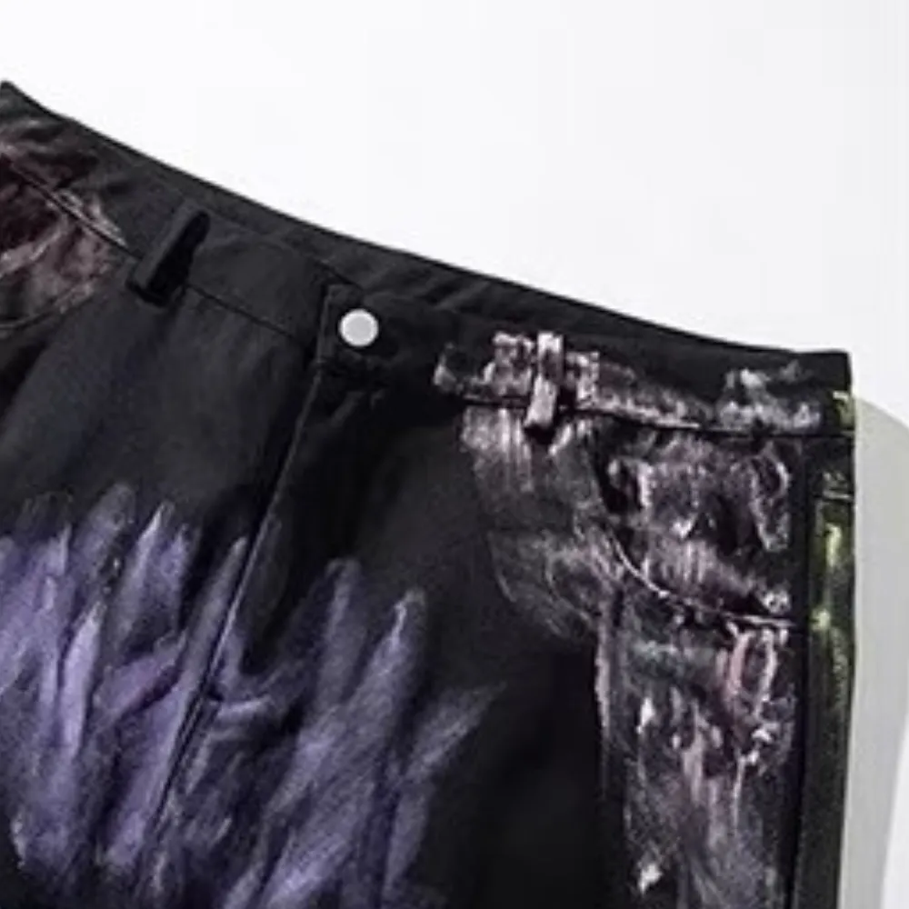 Watercolor Print Jeans